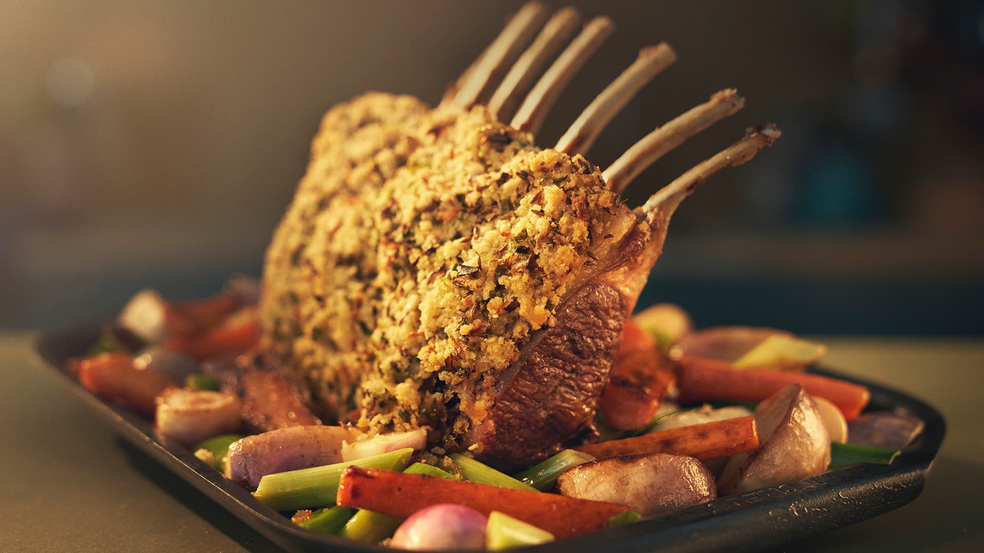 Lamb rack with herb crust 