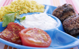 Lammfärsbiffar med kall myntasås