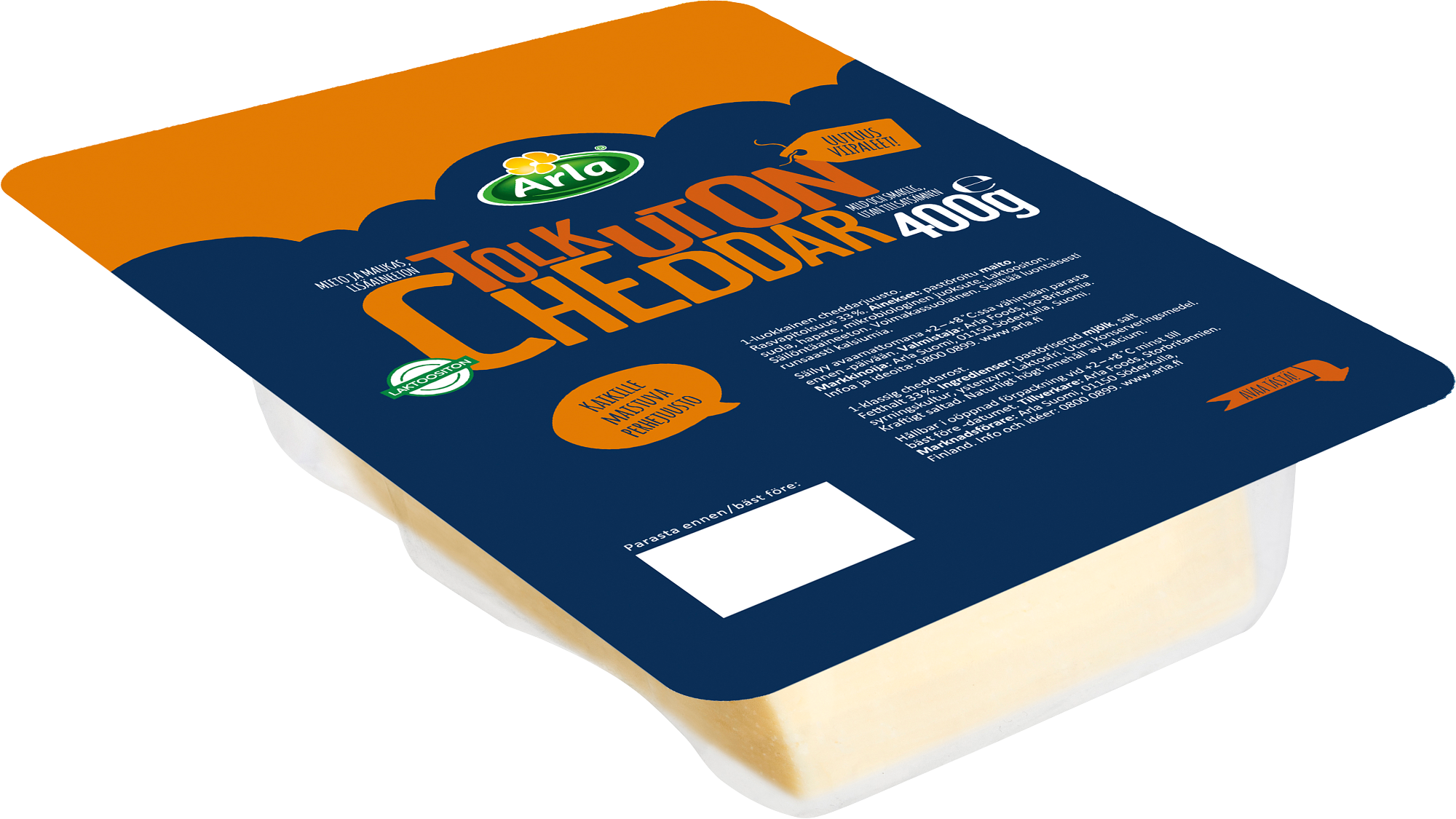 Arla tolkuton cheddar viipale 400g