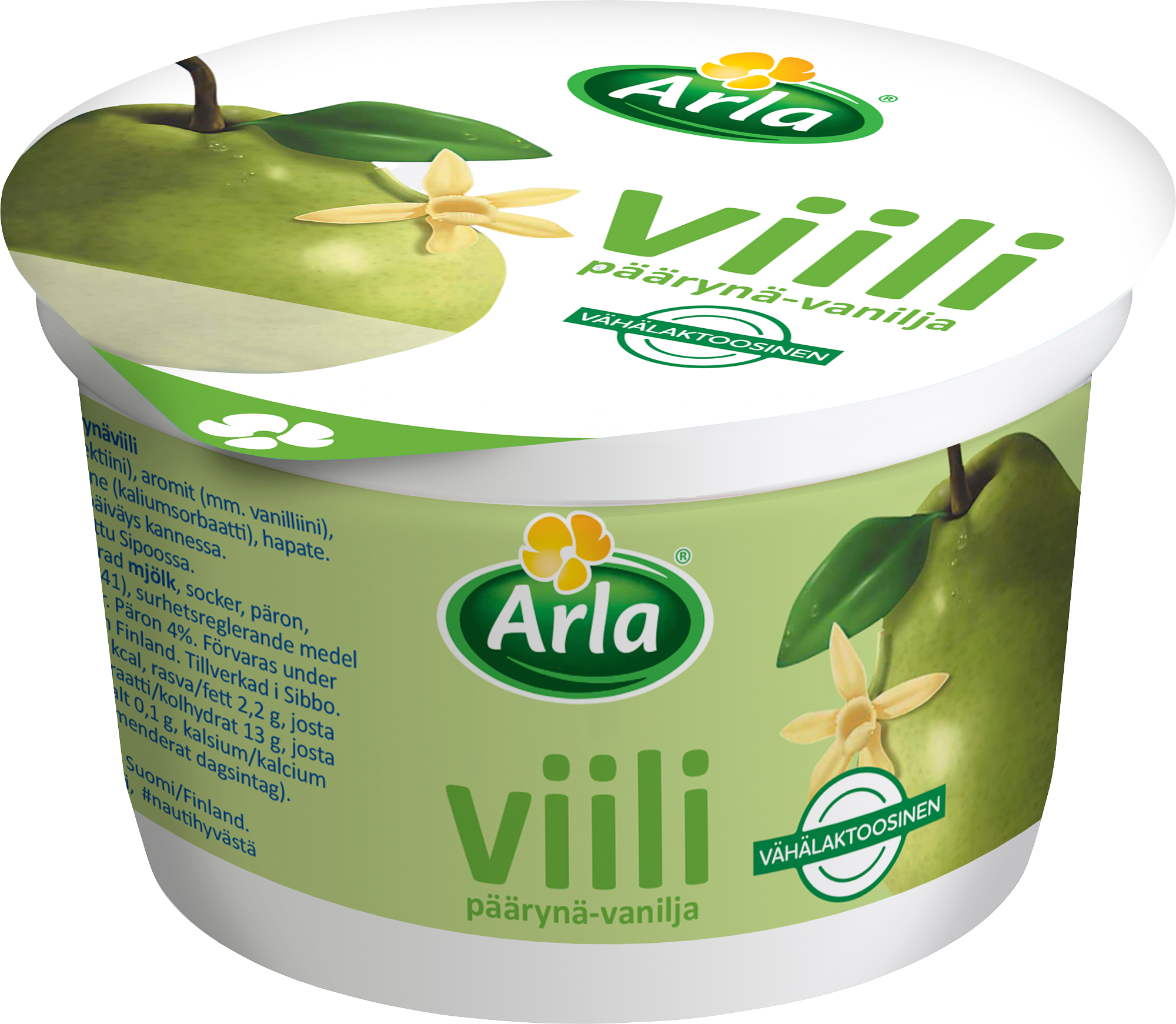 Arla päärynä-vaniljaviili 200g, laktoositon
