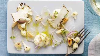 Rimmad torsk med blomkål och mandel