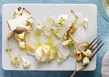 Rimmad torsk med blomkål och mandel