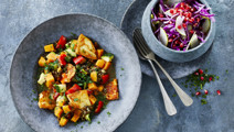 Linsegryde med halloumi