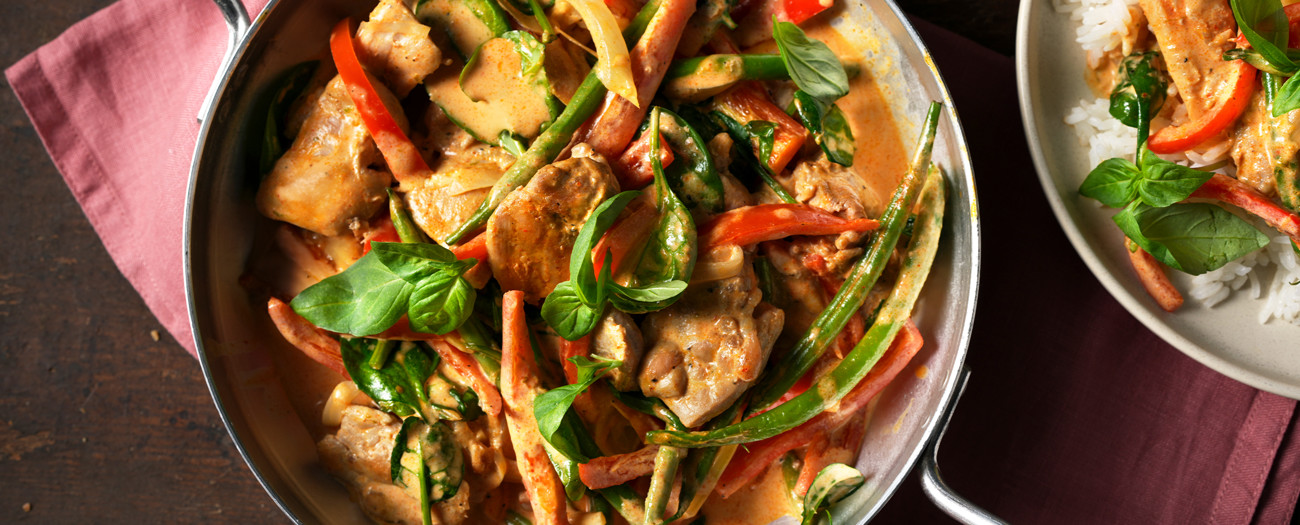 Kycklingwok med kokosmjölk