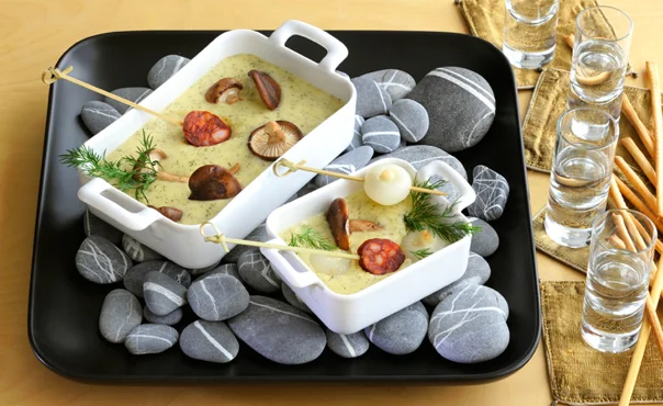 Havarti Dill fondue forestiere