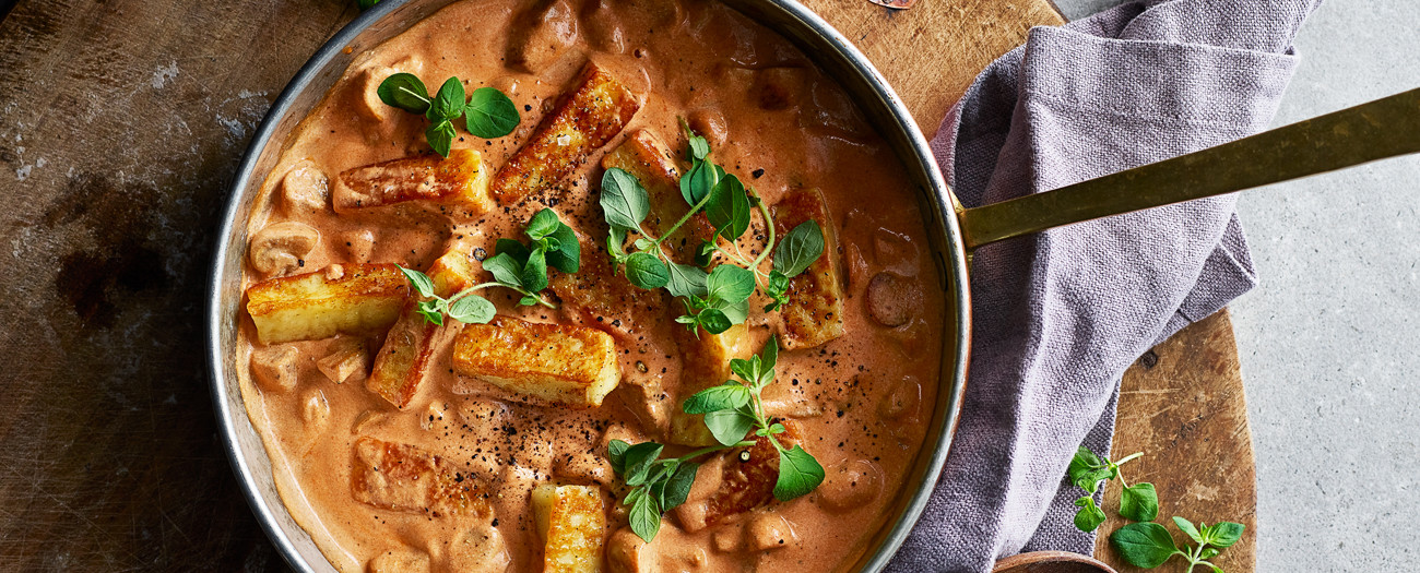 Stroganoff med ost och svamp