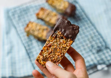 Eiwitrepen voor het ontbijt met chocolade