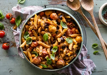 Aubergine vodka pasta
