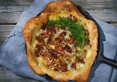 Pannupizza kantarelleista