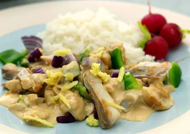 Fiskwok med ingefära