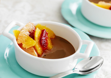 Chokladcreme med citrussallad