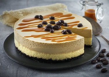 Bagt cheesecake med kaffemousse