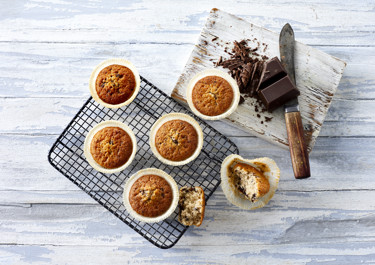 Muffins med chokoladestykker