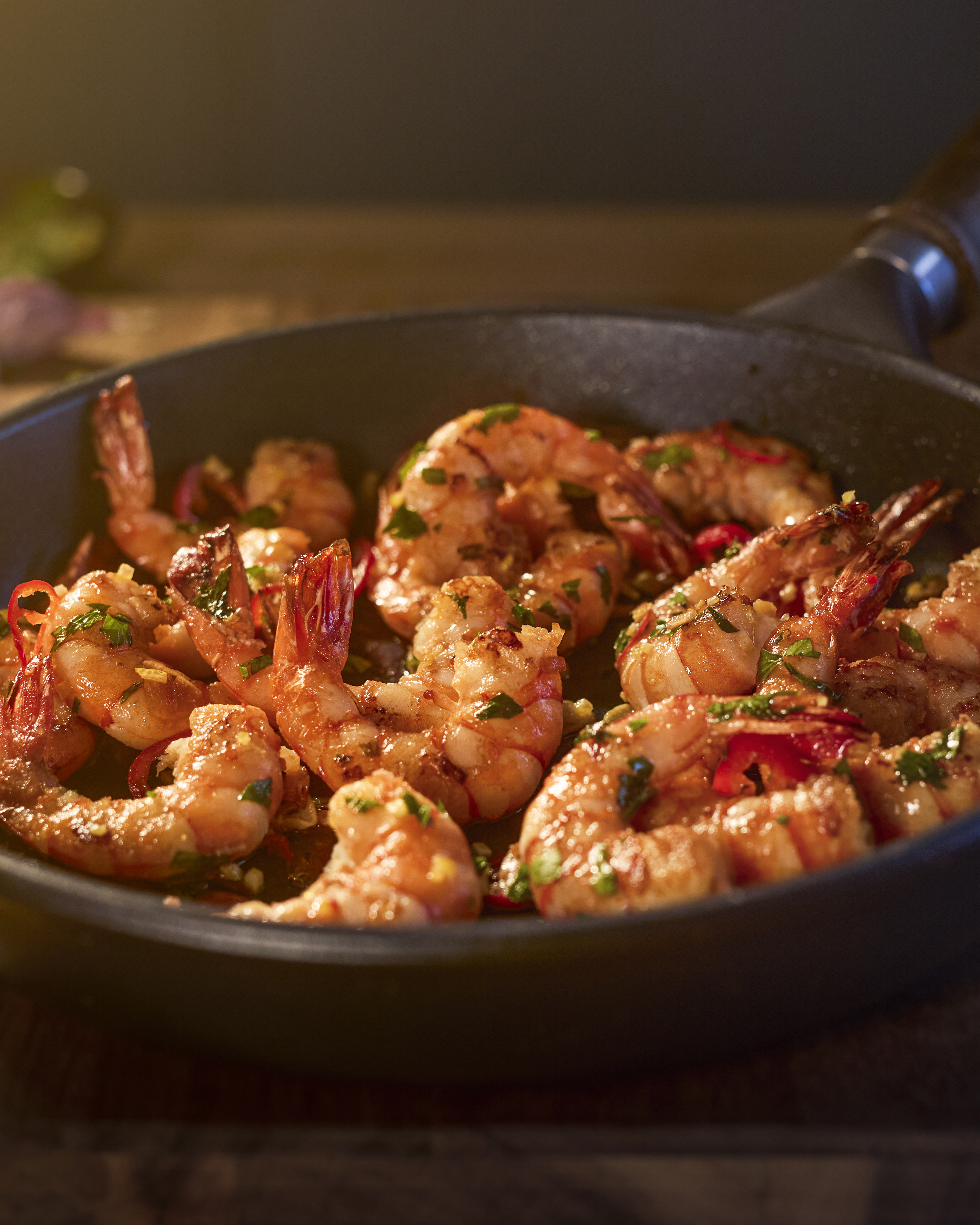 Gambas fritas con ajo y chile