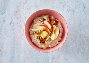 Christmas Rice Pudding with Fresh Apple and Almonds