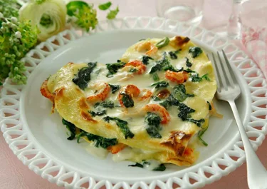 Romantisk lasagne med kräftstjärtar