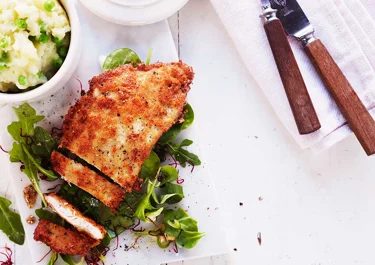 Kycklingschnitzel med stomp