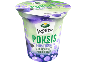 Arla Luonto+ Poksis mustikkakerrosjogurtti mehukuplilla 150g vähälaktoosinen