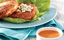 Bunless Buffalo Chicken and Havarti Burgers