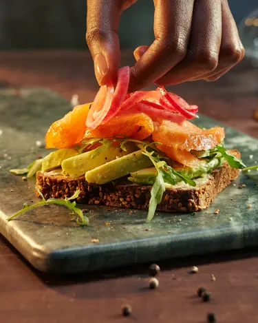 OPEN SALMON SANDWICH