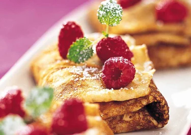 Hallonfylld pannkaka