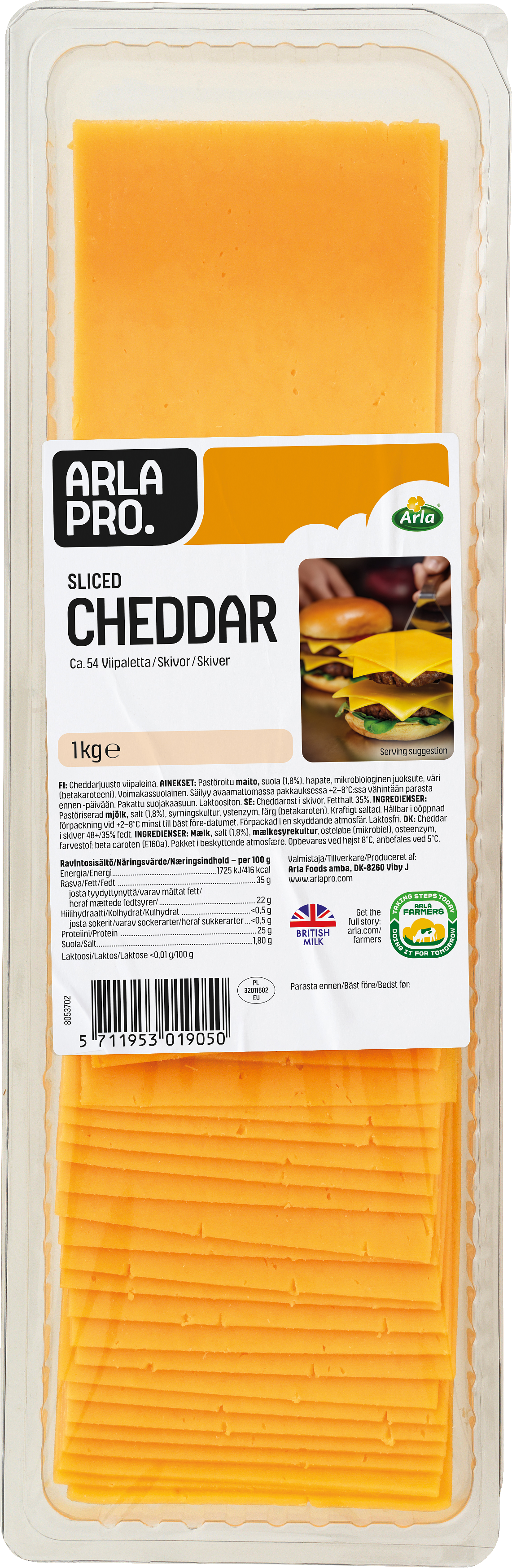 Arla Pro cheddarviipale 1kg