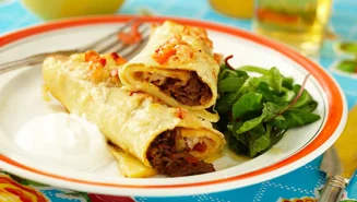 Enchiladas med beef chili