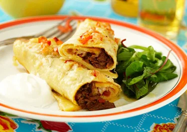 Enchiladas med beef chili