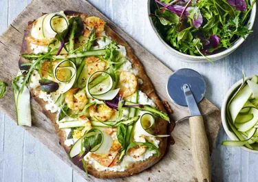 Asparagus pizza