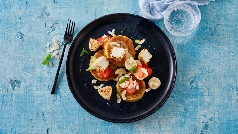 Scotch Pancakes mit Castello® Ananas & Mandel Frischkäse