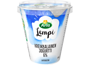 Arla Lempi kreikkalainen jogurtti 6% 300g, laktoositon