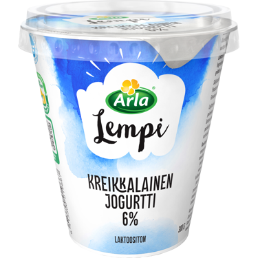 Arla Lempi kreikkalainen jogurtti 6% 300g, laktoositon