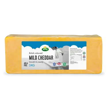 Arla Pro British Mild Coloured Cheddar Cheese Block 5kg