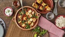 Paneer en kikkererwten curry