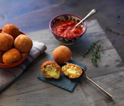 Creamy Havarti risotto balls
