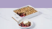 Lactosevrije appel crumble met pruimen