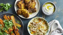 Kryddrostad kyckling ’Ras el hanout’ med marockansk morotssallad