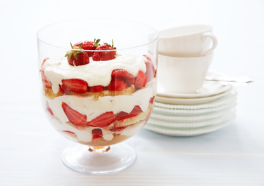 Strawberry shortcake trifle