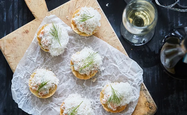 Tartlets with Salmon Salad & Extra Mature Cheddar