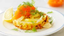 Potatis- och lökpaj med löjrom