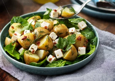 Spinazie-aardappelsalade