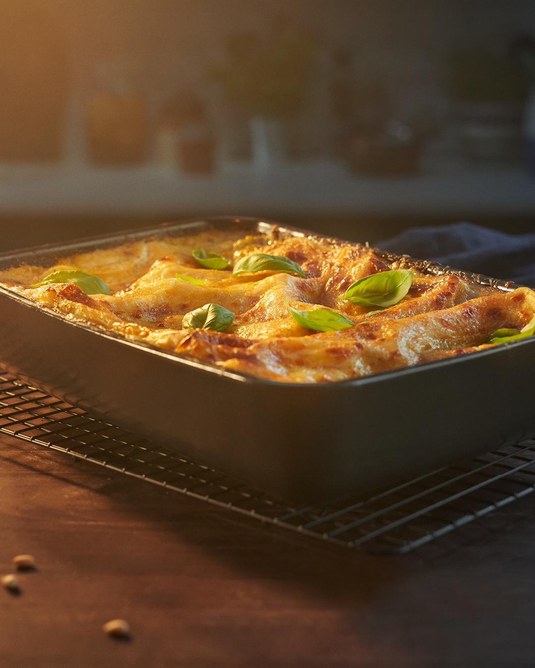 Lasagne med pesto og søde kartofler