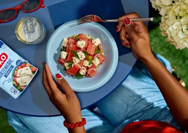 Hirtenkäse Melonensalat