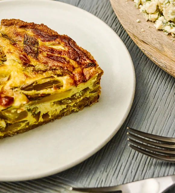Castello Traditional Danish Blue Cheese and asparagus tart on spelt crust