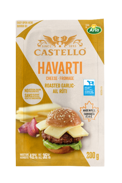 Fromage havarti à l’ail rôti Castello®