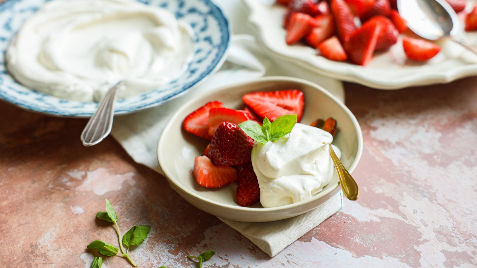 Erdbeeren mit Sahne