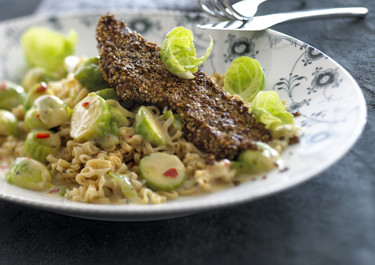 Sprød kalvelever med spicy rosenkål