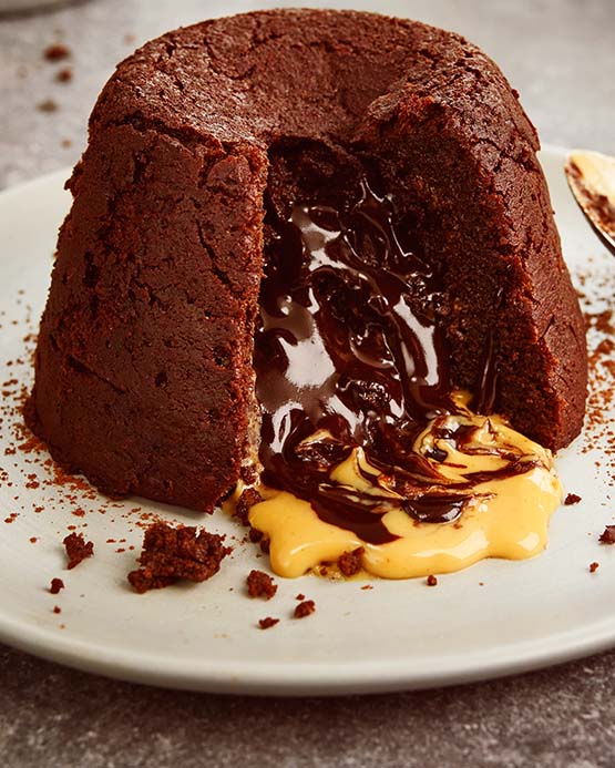 Tortini al burro di arachidi e cioccolato fuso