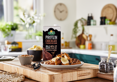 High Protein Chocolate and Banana Waffles Recipe