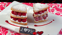 Puff Pastry Hearts With Raspberries